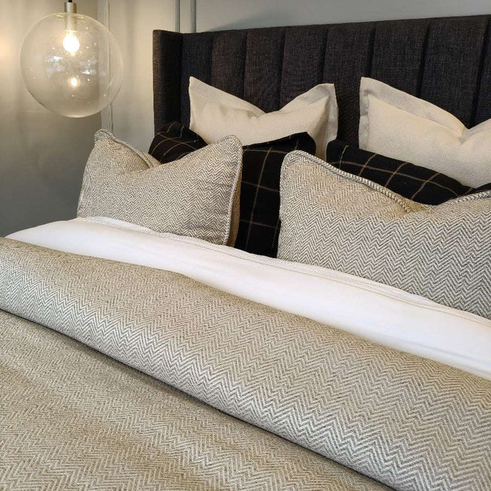 Duvet cover Luxury de algodón Sandy Weave, tono arena y textura sofisticada