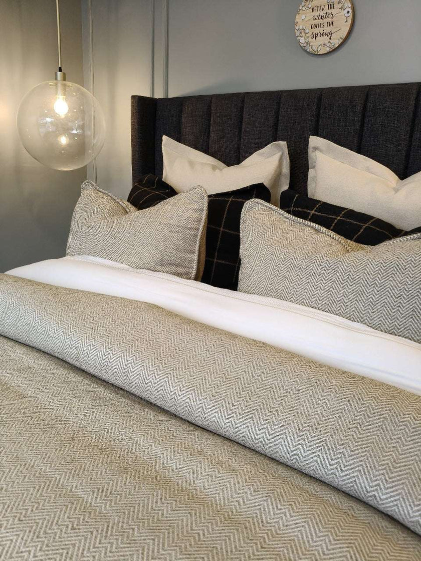 Duvet cover Luxury de algodón Sandy Weave, tono arena y textura sofisticada