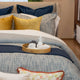 Duvet cover Luxury de algodón Classic Tweed , tono navy y textura sofisticada