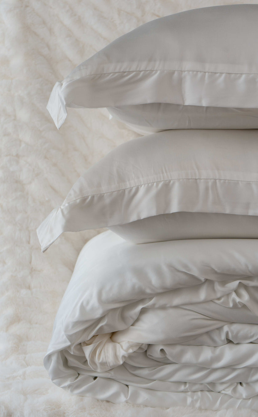 Duvet cover de fibra Lyocell doblado, opción ecológica y lujosa para el dormitorio