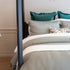 Detalle de la tela Lyocell en duvet cover, fibra natural con brillo sutil y tacto sedoso