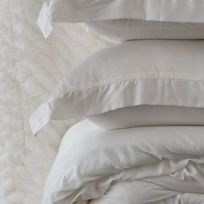 Duvet cover de fibra Lyocell doblado, opción ecológica y lujosa para el dormitorio
