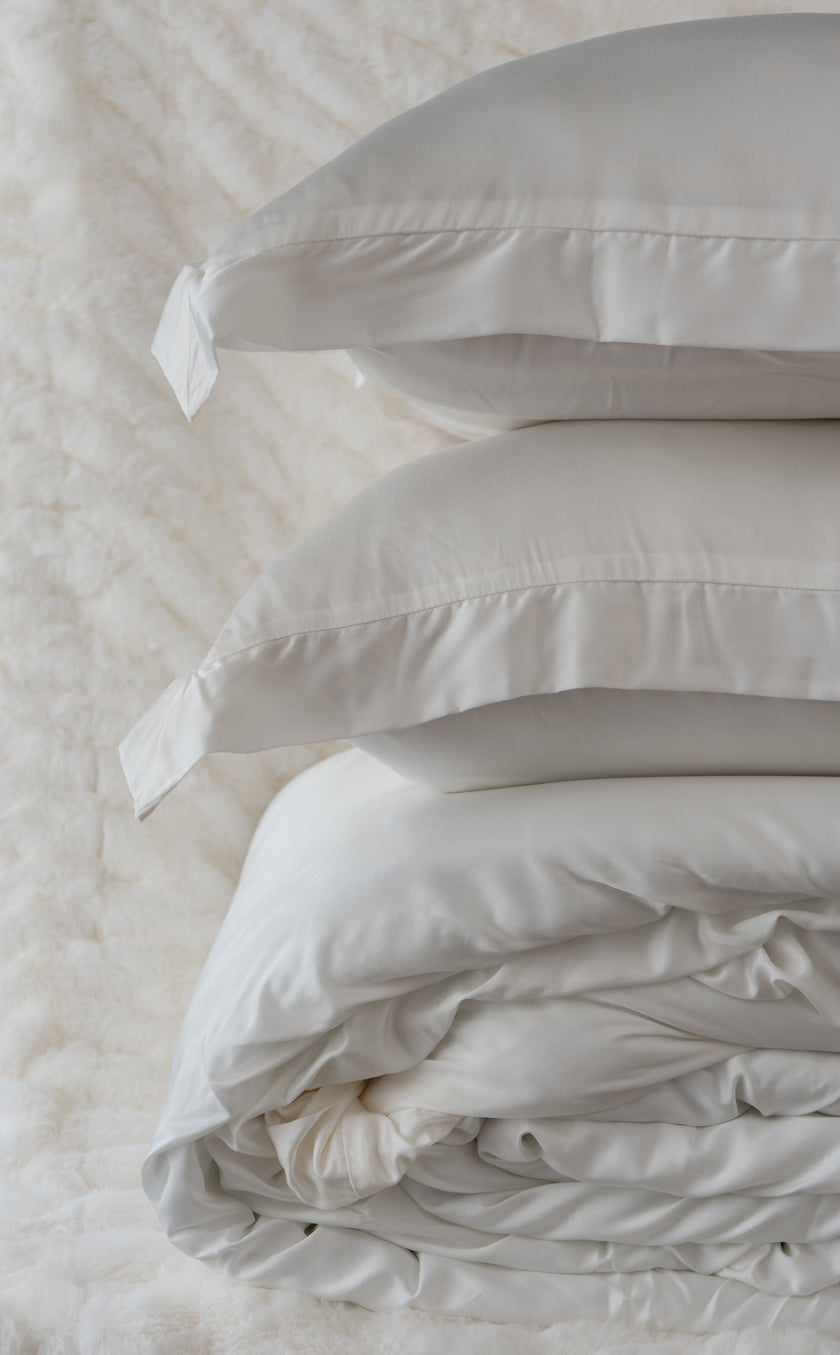 Duvet cover de fibra Lyocell doblado, opción ecológica y lujosa para el dormitorio