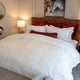 Detalle de la tela Lyocell en duvet cover, fibra natural con brillo sutil y tacto sedoso