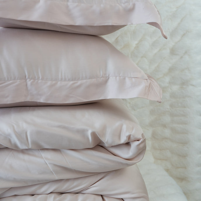 Duvet cover de fibra Lyocell doblado, opción ecológica y lujosa para el dormitorio