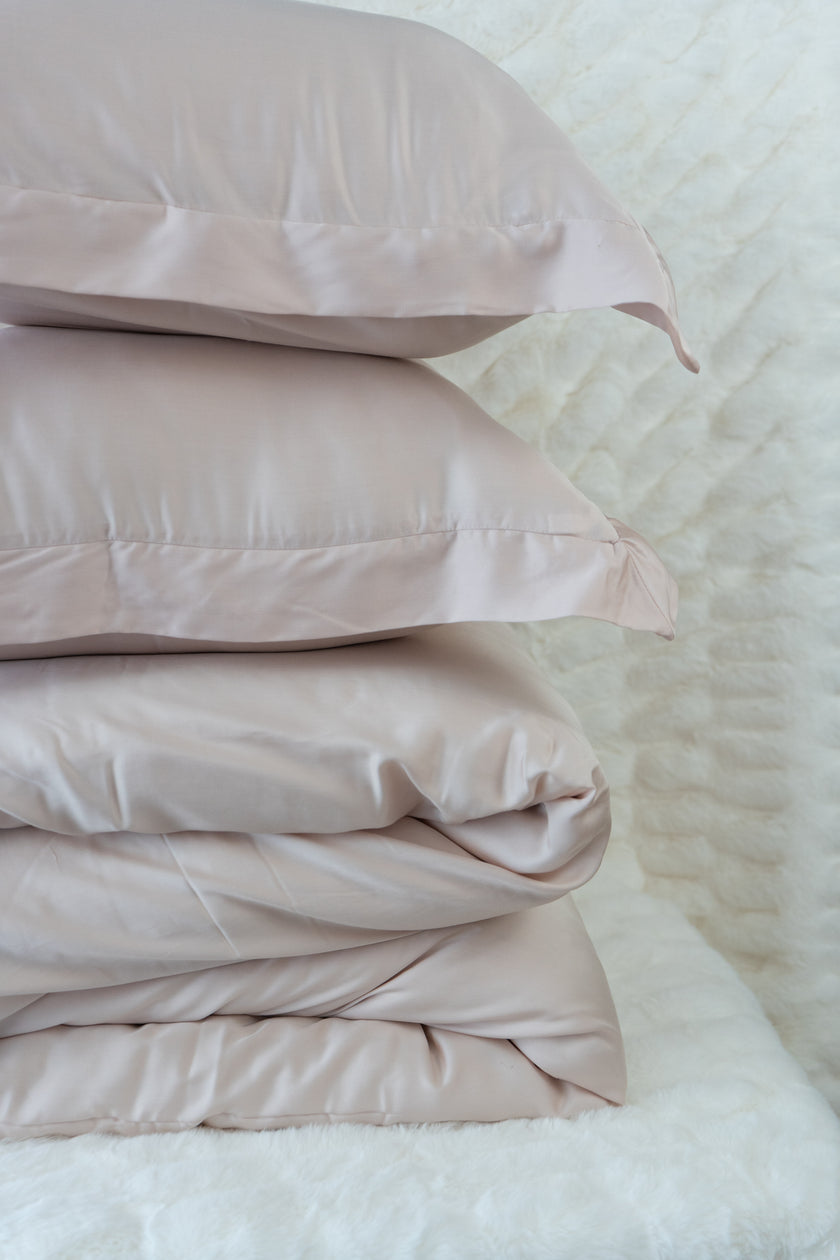 Duvet cover de fibra Lyocell doblado, opción ecológica y lujosa para el dormitorio
