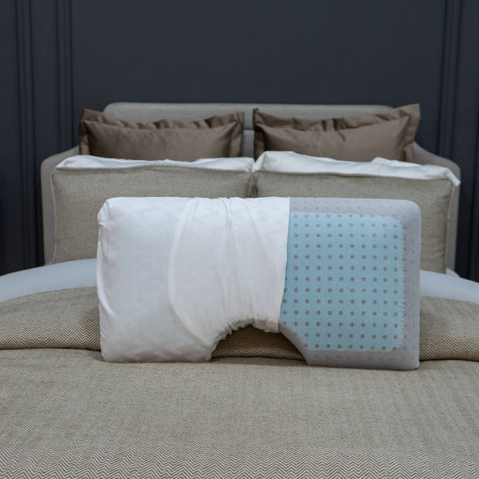 Almohada ergonómica CarbonCool® para hombros, frescura avanzada y soporte cervical